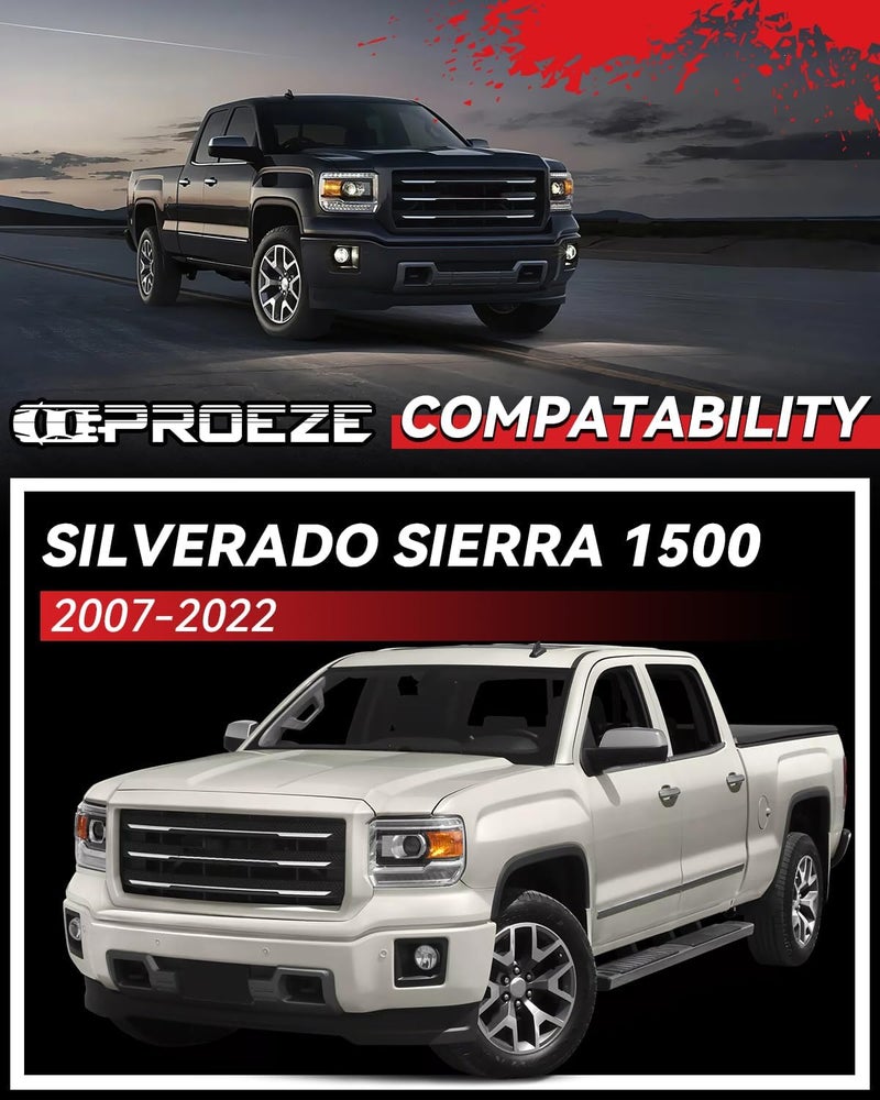 PROEZE 2.5" Front and 2" Rear Leveling Lift Kits for 2007-2023 Silverado Sierra 1500, 2.5inch Front Strut Spacers and 2inch Rear Lift Blocks with Extended U Bolts - Image 2